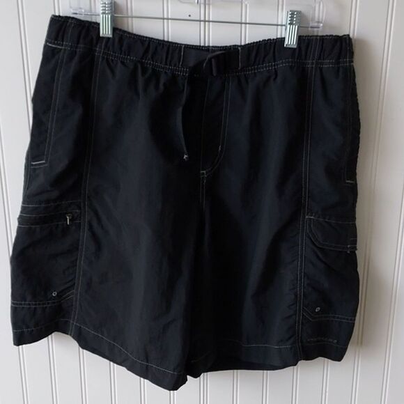 Columbia Men's Large Bathing Suit Swimwear Swim‎ Trunks Mulitpocket Black - Picture 1 of 10
